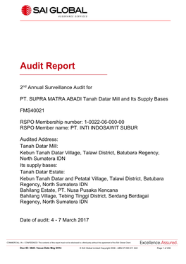 RSPO Audit Report