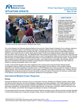 Ethiopia–Tigray Region Humanitarian Update Situation Report #6 SITUATION UPDATE March 18, 2021