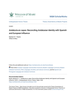 Reconciling Andalusian Identity with Spanish and European Influence