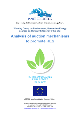Analysis of Auction Mechanisms to Promote RES