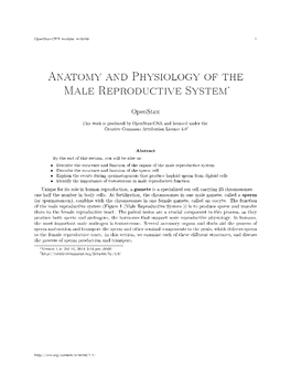 Anatomy and Physiology of the Male Reproductive System∗