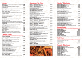 Starters Tandoori Dishes Chicken / Meat Dishes Biryani Dishes Balti