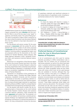 IUPAC Provisional Recommendations