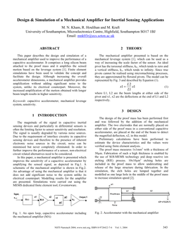 Design & Simulation of a Mechanical Amplifier for Inertial Sensing