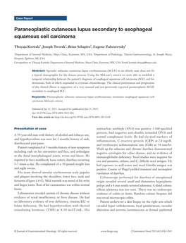 Paraneoplastic Cutaneous Lupus Secondary to Esophageal Squamous Cell Carcinoma