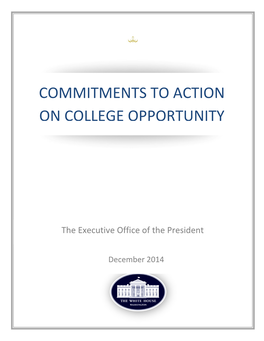 Commitments to Action on College Opportunity