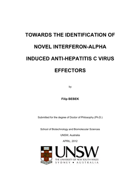 Towards the Identification of Novel Interferon-Alpha Induced Anti