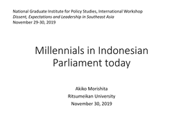 Millennials in Indonesian Parliament Today
