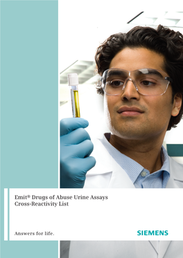 Emit® Drugs of Abuse Urine Assays Cross-Reactivity List