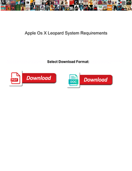 Apple Os X Leopard System Requirements