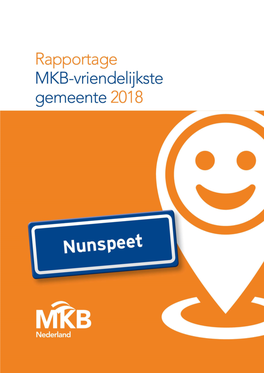 Rapportage MKB-Vriendelijkste Gemeente 2018 Gemeente Nunspeet 1