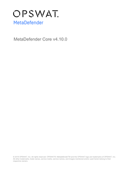 Metadefender Core V4.10.0