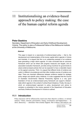 Chapter 11 Institutionalising an Evidence-Based Approach to Policy Making