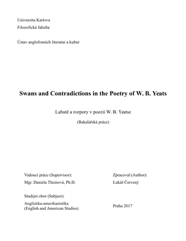 Swans and Contradictions in the Poetry of W. B. Yeats