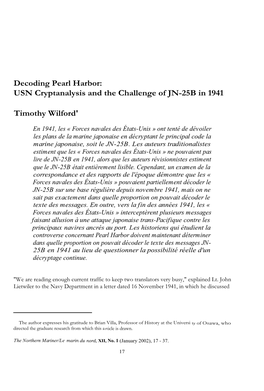 Decoding Pearl Harbor: USN Cryptanalysis and the Challenge of JN-25B in 1941