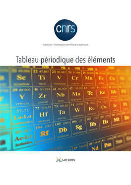 Tableau Périodique Des Éléments Tableau Périodique Des Éléments Version 1.0 (Dernière Mise À Jour : 2019-04-11)