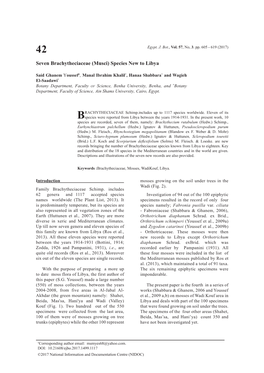 Seven Brachytheciaceae (Musci) Species New to Libya