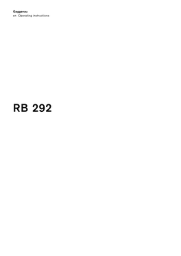 RB 292 En Table of Contentsoepneanrtiagon Naiuodisalt Ircn Tls