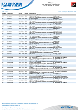 TSV Dasing Alle Vereinsspiele in Der Übersicht Zeit: 03.07.2021