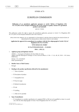 A) of Regulation (EU) No 1151 /2012 of the European Parliament and of the Council on Quality Schemes for Agricultural Products and Foodstuffs (2015/C 170/09