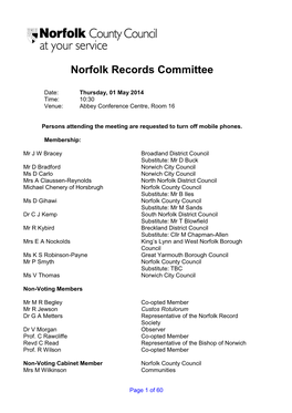 Norfolk Records Committee