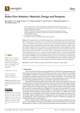 Redox Flow Batteries: Materials, Design and Prospects