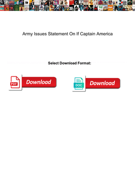 Army Issues Statement on If Captain America