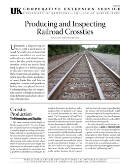 Producing and Inspecting Railroad Crossties Terry Conners, Department of Forestry