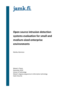 Open Source Intrusion Detection Systems Evaluation for Small and Medium-Sized Enterprise Environments