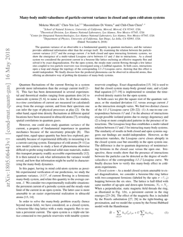 Many-Body Multi-Valuedness of Particle-Current Variance in Closed and Open Cold-Atom Systems