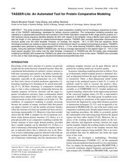 TASSER-Lite: an Automated Tool for Protein Comparative Modeling