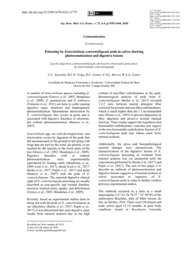 Poisoning by Enterolobium Contortisiliquum Pods in Calves Showing Photosensitization and Digestive Lesions