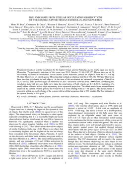 SIZE and SHAPE from STELLAR OCCULTATION OBSERVATIONS of the DOUBLE JUPITER TROJAN PATROCLUS and MENOETIUS Marc W