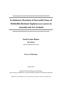 Staphylococcus Aureus in Australia and New Zealand