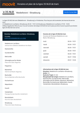 Horaires Et Trajet De La Ligne 35.NLB De Tram Sur Une Carte