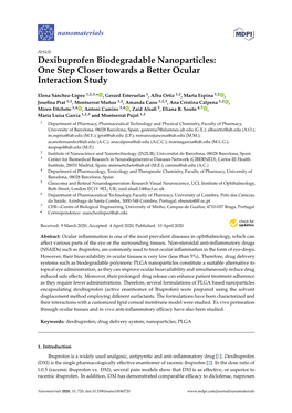 Dexibuprofen Biodegradable Nanoparticles: One Step Closer Towards a Better Ocular Interaction Study