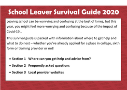 School Leaver Survival Guide 2020