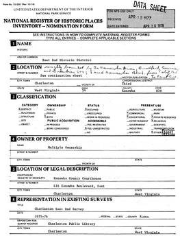 National Register of Historic Places Inventory - Nomination Form