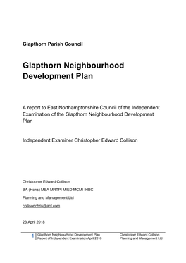 Glapthorn Neighbourhood Development Plan