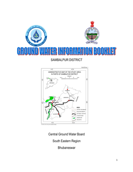 Ground Water Brochure of Sambalpur District, Orissa