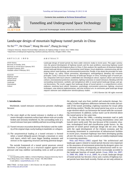 Landscape Design of Mountain Highway Tunnel Portals in China