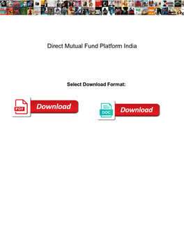 Direct Mutual Fund Platform India