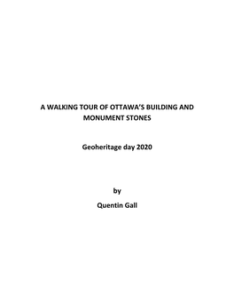 Ottawa Building Stone Walking Tour