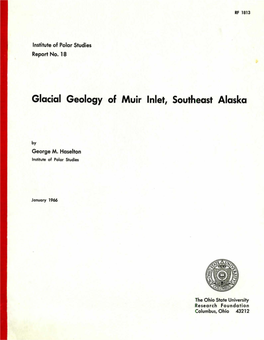 Glacial Geology of Muir Inlet, Southeast Alaska