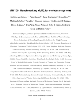 GW100: Benchmarking G0W0 for Molecular Systems