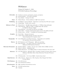 TUGBOAT Volume 35, Number 2 / 2014 TUG 2014 Conference Proceedings