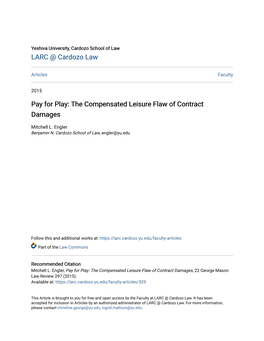 The Compensated Leisure Flaw of Contract Damages