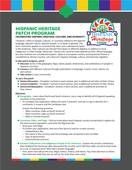 Download the Hispanic Heritage Patch Program