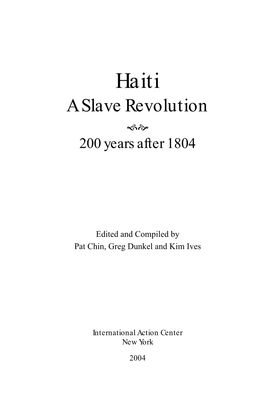 Haiti: a Slave Revolution