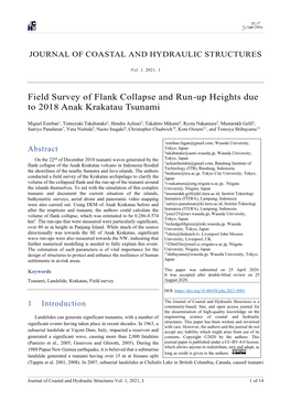 Field Survey of Flank Collapse and Run-Up Heights Due to 2018 Anak Krakatau Tsunami